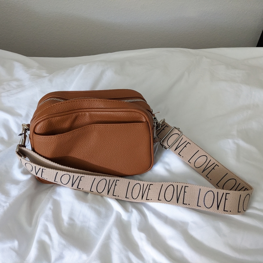 Rae Dunn Double-Zipper Compartment HandBag, Size Medium